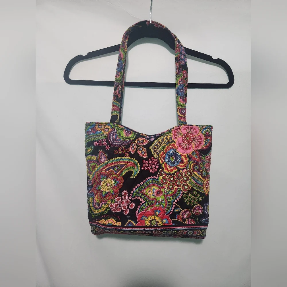 Vera Bradley Symphony in Hue Multi-Color Paisley Quilted Shoulder Hipster Bag.